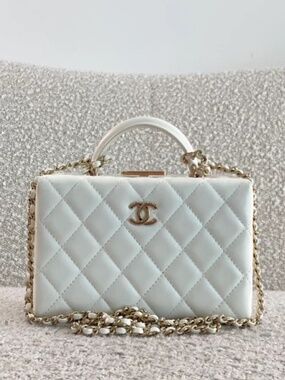 Authentic Pre-Owned Chanel 2024 White Lambskin Vanity Bag